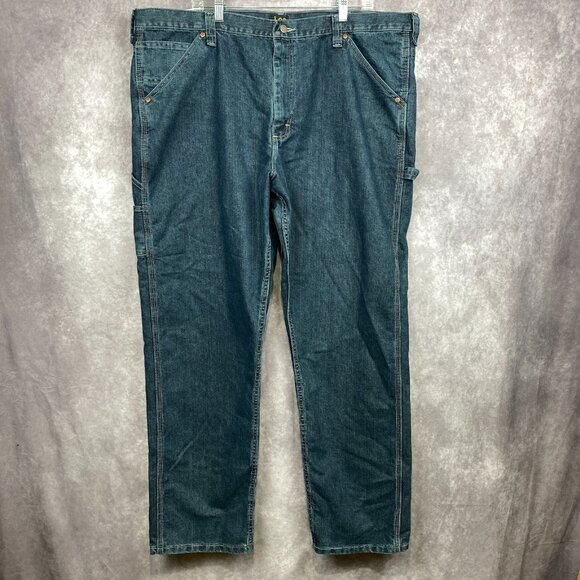 LEE Carpenter Loose Fit Jeans Mens 42x34 Blue Dark Wash Denim Casual NEW NWT - Picture 1 of 10